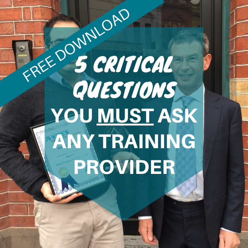 5 critical questions training provider